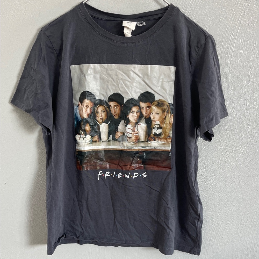Friends TV Show Graphic Tee H&M LOGG WBGray Short Sleeve Size L